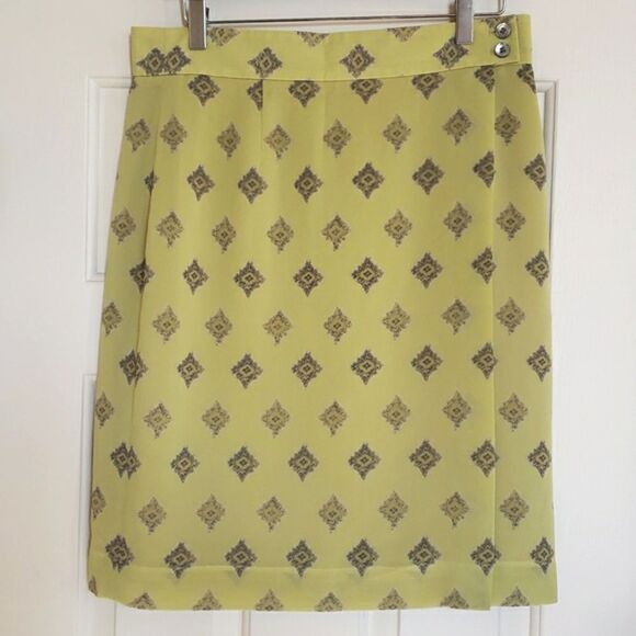 Vintage LIZ CLAIBORNE Wrap Skirt Green Gray - Picture 2 of 8